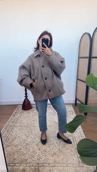 Taupe buttoned jacket- shay