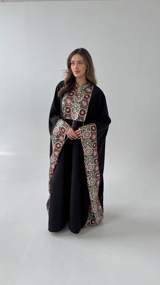 Luxury black embroidered kaftan - ilya - Fash Focused