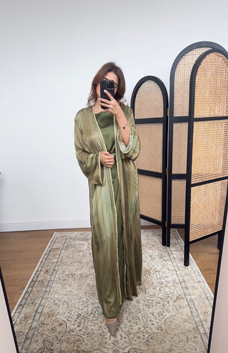 Olive two piece kimono set- heli - Fash Focused