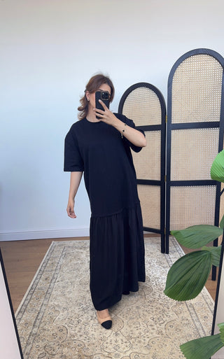 Black T shirt dress- vela - Fash Focused