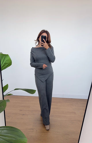 Charcoal basic loungewear coord - Verity - Fash Focused
