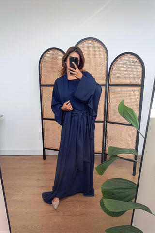 Navy two piece abaya set- hadia