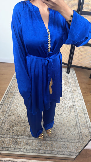 Royal blue satin coord- tala - Fash Focused
