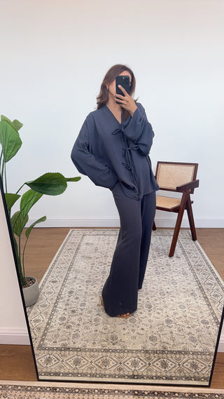 Charcoal bow coord-hari - Fash Focused