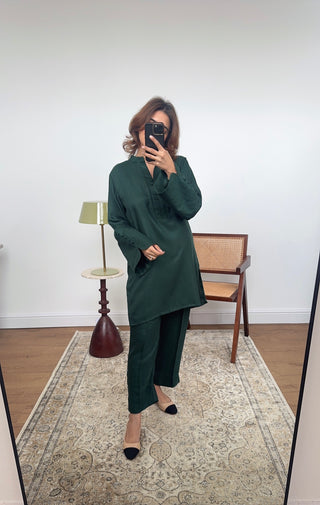 Emerald collar coord set- sara - Fash Focused
