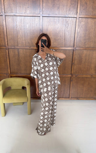 Cream chain print coord- monaco