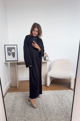 black high neck knit dress- ARA - Fash Focused