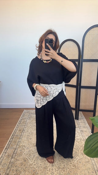 Black flowy coord set- naiara - Fash Focused