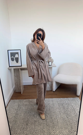 Beige long velvet coord - Amy - Fash Focused