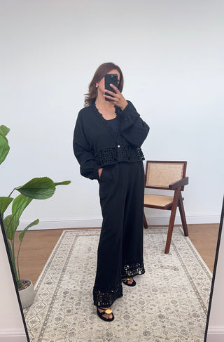 Black crochet coord -hali - Fash Focused