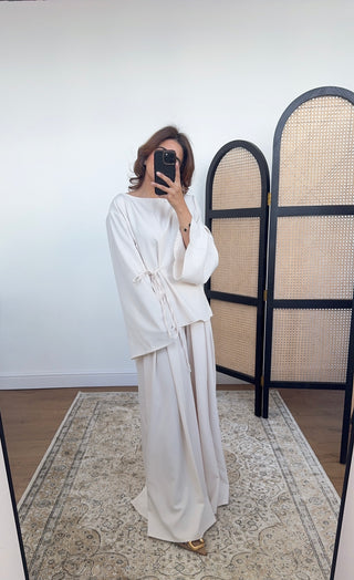 Cream wide leg trouser Coord- rira - Fash Focused