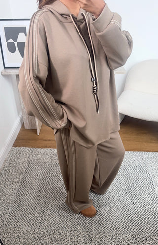 Taupe hoodie and joggers set- fai - Fash Focused
