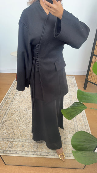 Black belted jacket- elise