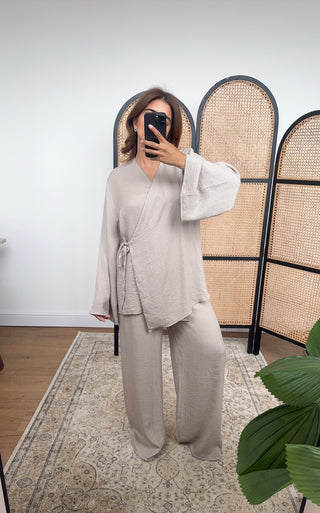 Taupe wrap coord- rayna