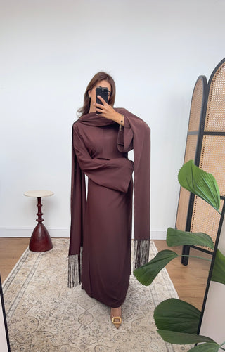 Coco fringe cape dress- elara