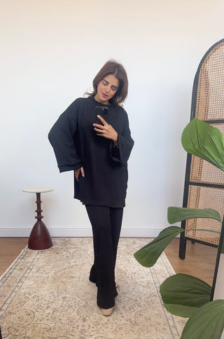 Black textured coord - aven