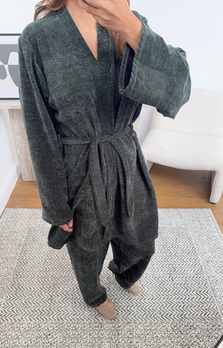 Olive long velvet coord - Amy - Fash Focused