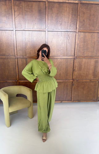Lime shirred coord- solea