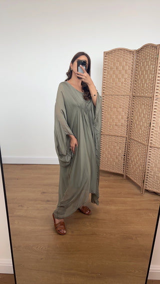sanne dress in olive - Fash Focused