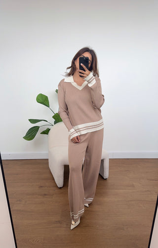 nude knit coord- nevin - Fash Focused