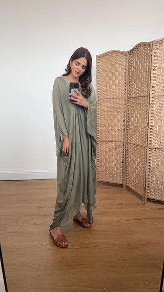 sanne dress in olive - Fash Focused