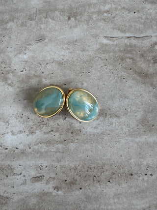 Aqua aura statement earrings