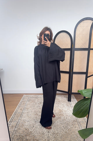 Black ease coord set - mina - Fash Focused