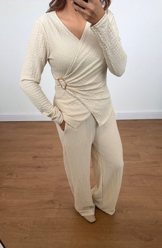 Cream ruched wrap coord - Yenvi - Fash Focused