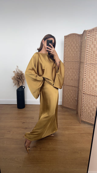 Renata wrap dress gold