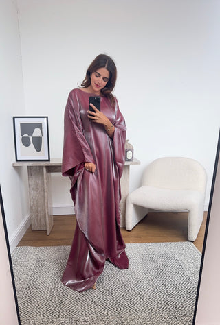 wine Shimmer butterfly kaftan- velora - Fash Focused