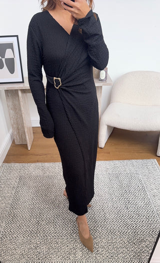 Black wrap dress- yenva - Fash Focused