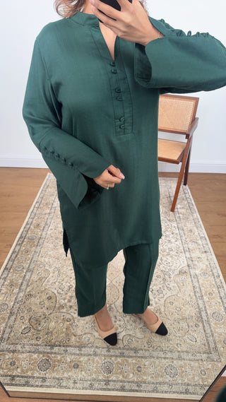 Emerald collar coord set- sara - Fash Focused