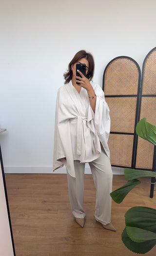 Ivory cape jacket- aya