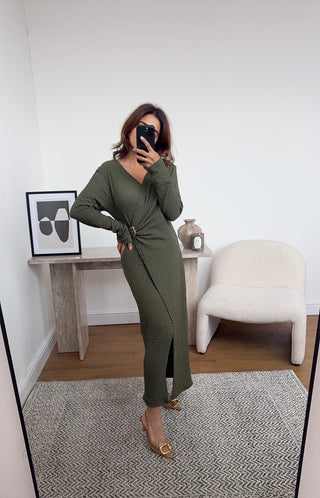 Olive wrap dress- yenva - Fash Focused