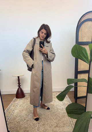 Taupe trench coat- zoya
