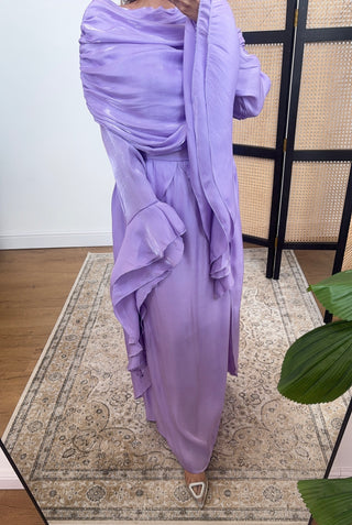 Lilac flare sleeve dress- grecia - Fash Focused