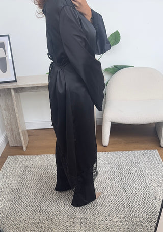 Black Assymetric lace detail top- jaia