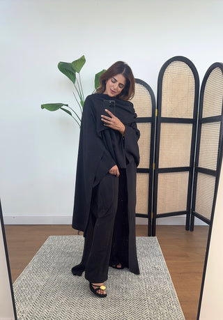 Black high low top with scarf - ariya - Fash Focused