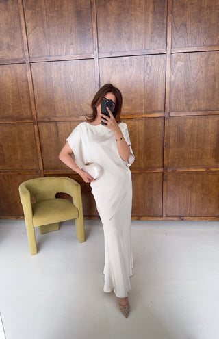 Ivory luxe skirt coord- diana - Fash Focused