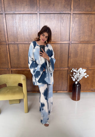 blue sky abstract print coord- saada