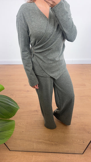 olive wrap coord- roselle - Fash Focused