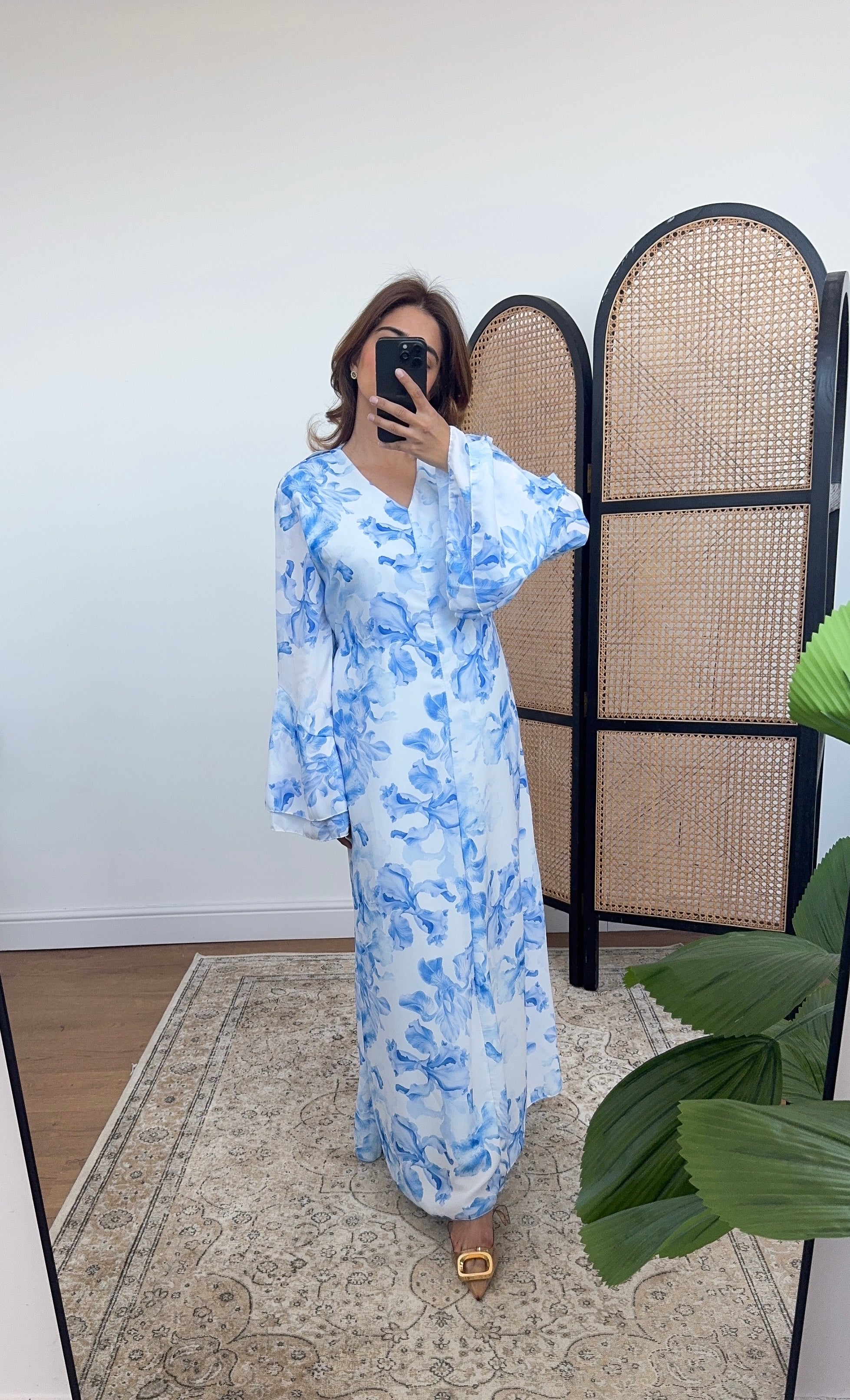 Blue floral printed dress- hana Blue floral printed dress- hana