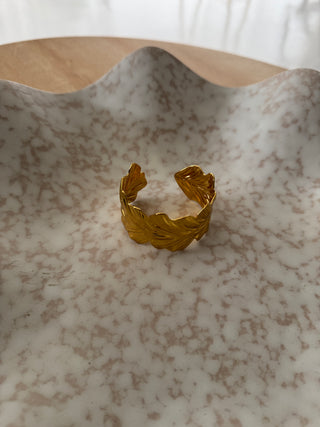 Gold leaf cuff bangle - Fash Focused