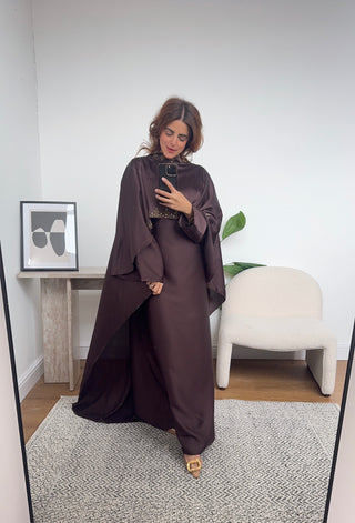 Coco high neck cape dress - noor - Fash Focused