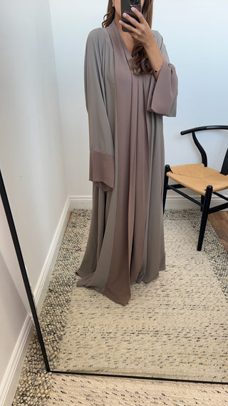 Open abaya Grey- Fariba - Fash Focused