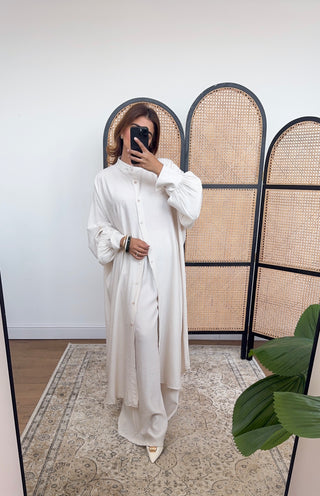 Cream two piece dress set- taya