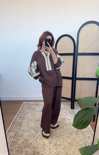 Chocolate cotton relaxed fit coord- cari - Fash Focused