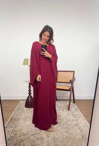 Wine basic butterfly abaya- gia - Fash Focused
