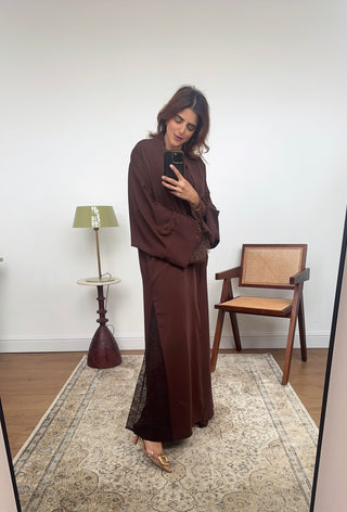 Coco lace detail kimono two piece - amani - Fash Focused