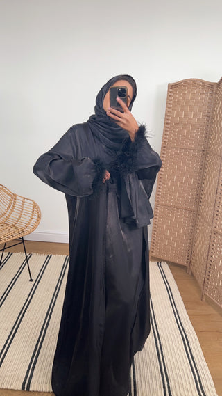 Kalina two piece abaya in black